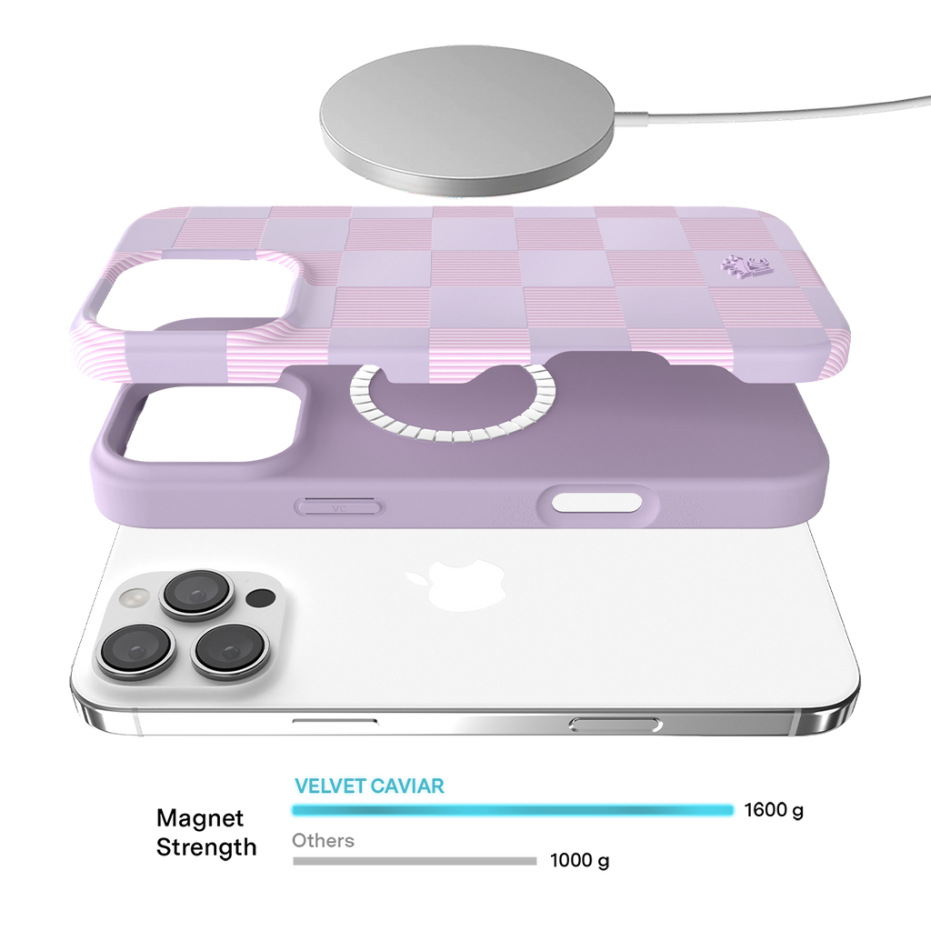 Lilac Vibe Checkered iPhone Case