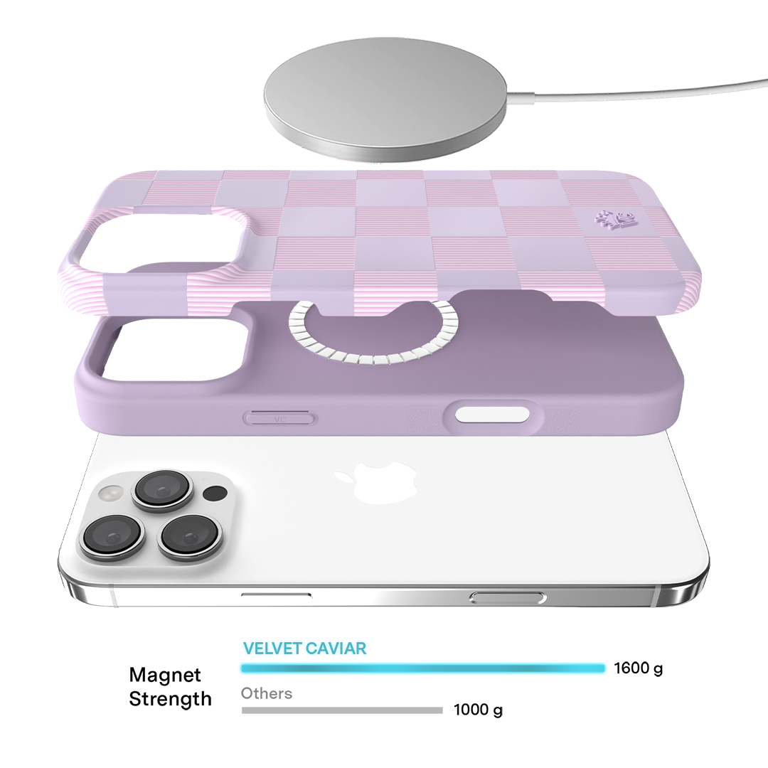 Lilac Vibe Checkered iPhone Case