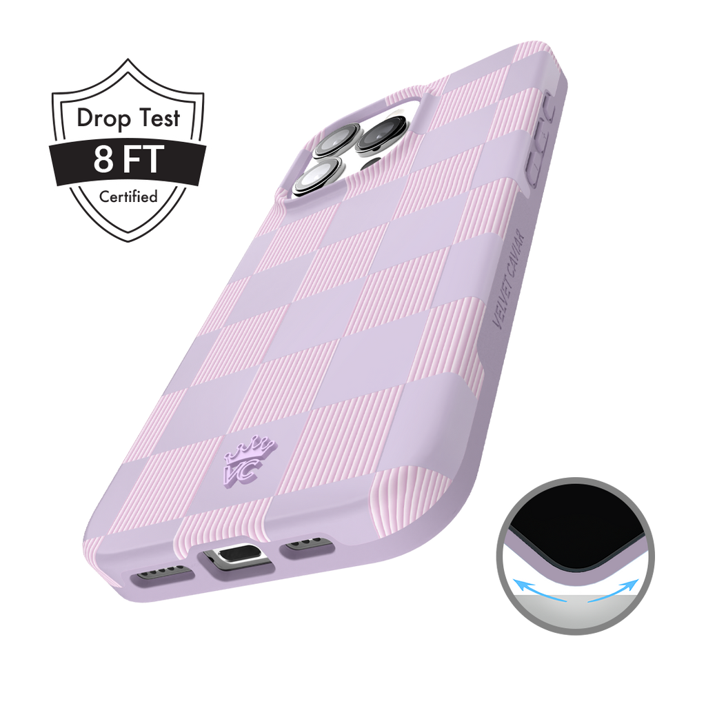 Lilac Vibe Checkered iPhone Case