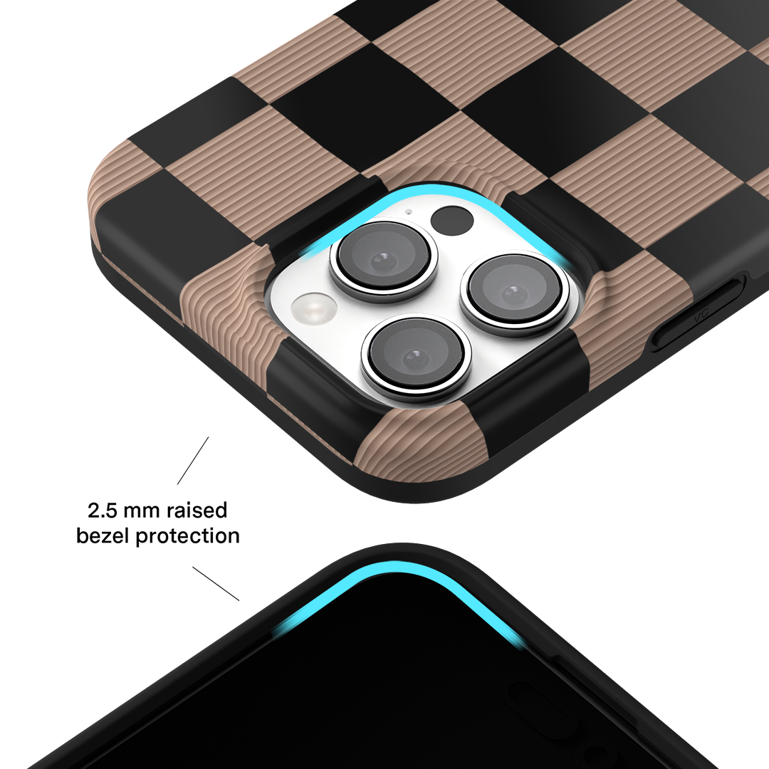 Mocha Vibe Checkered iPhone Case