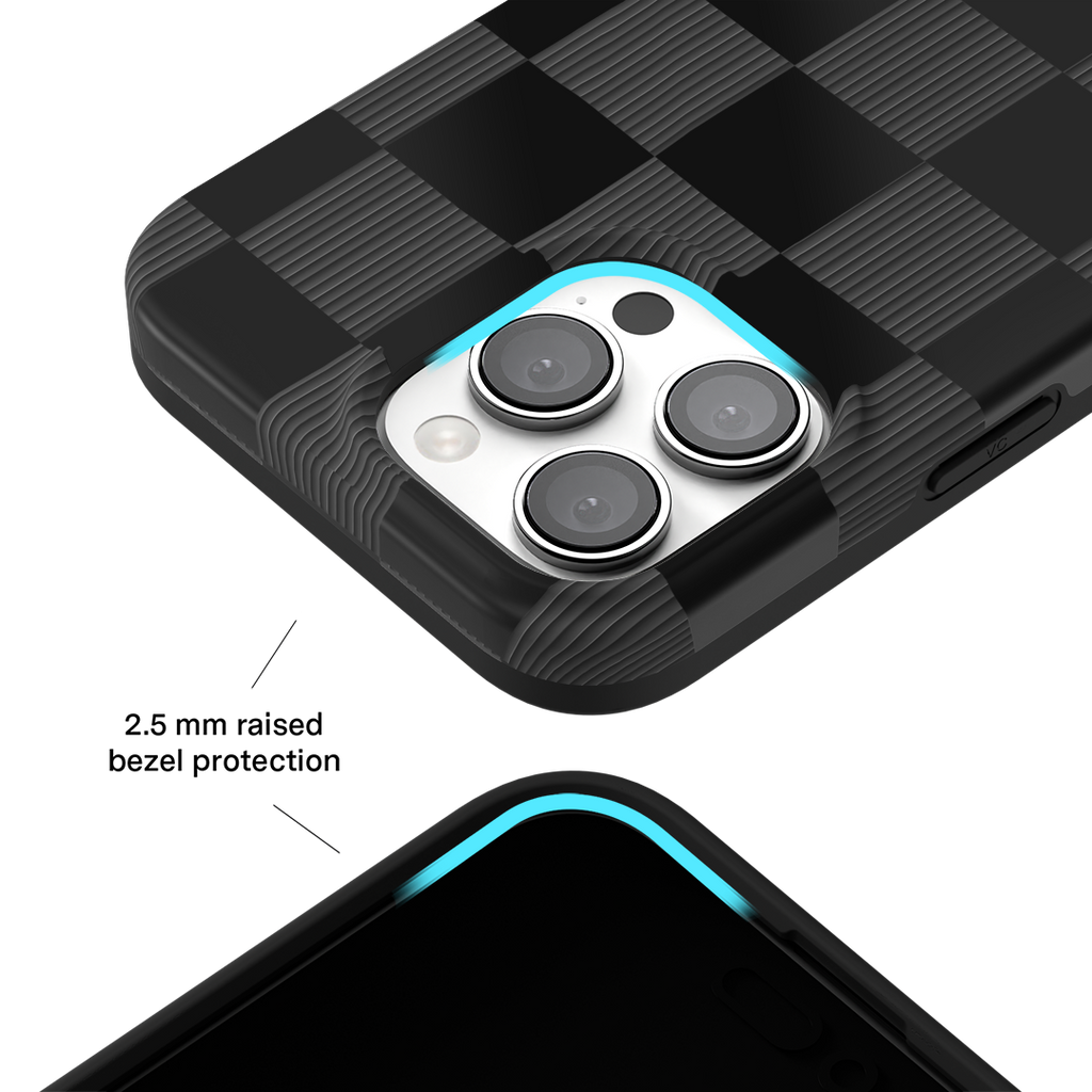 Noir Vibe Checkered iPhone Case