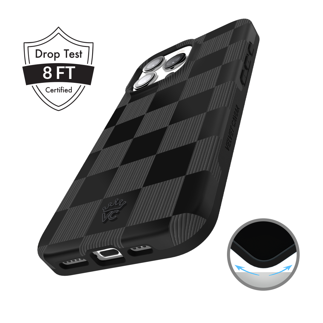 Noir Vibe Checkered iPhone Case