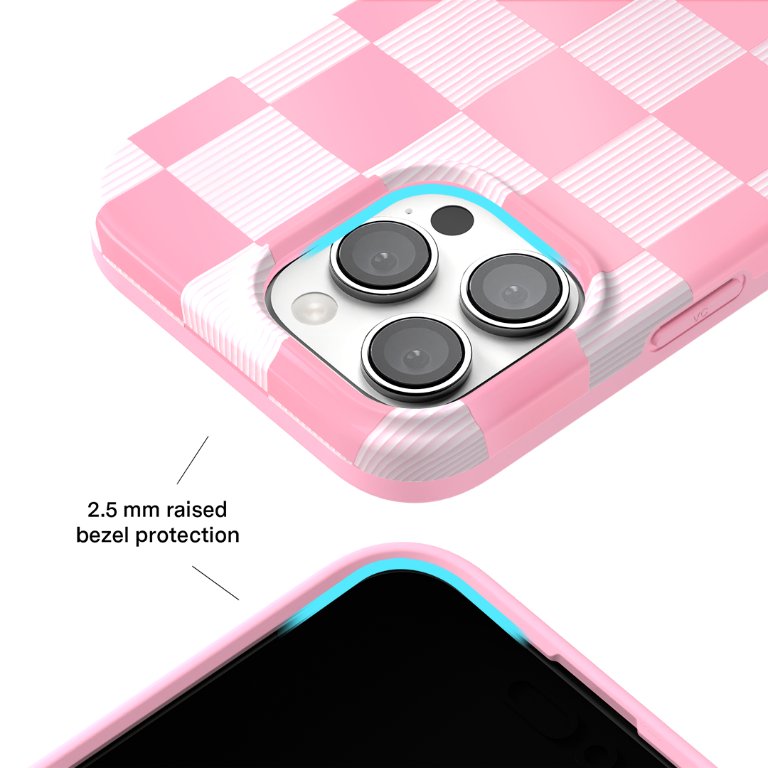 Pink Vibe Checkered iPhone Case