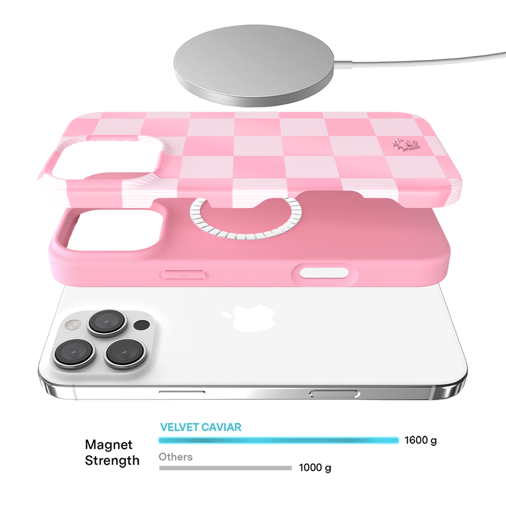 Pink Vibe Checkered iPhone Case