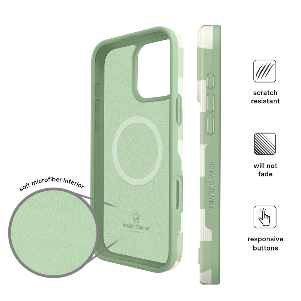 Pistachio Vibe Checkered iPhone Case