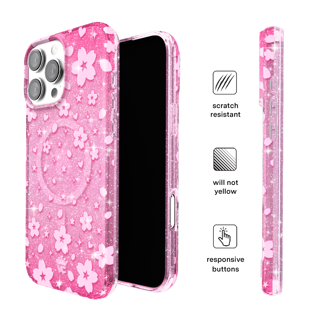 Cherry Blossom Glitter iPhone Case