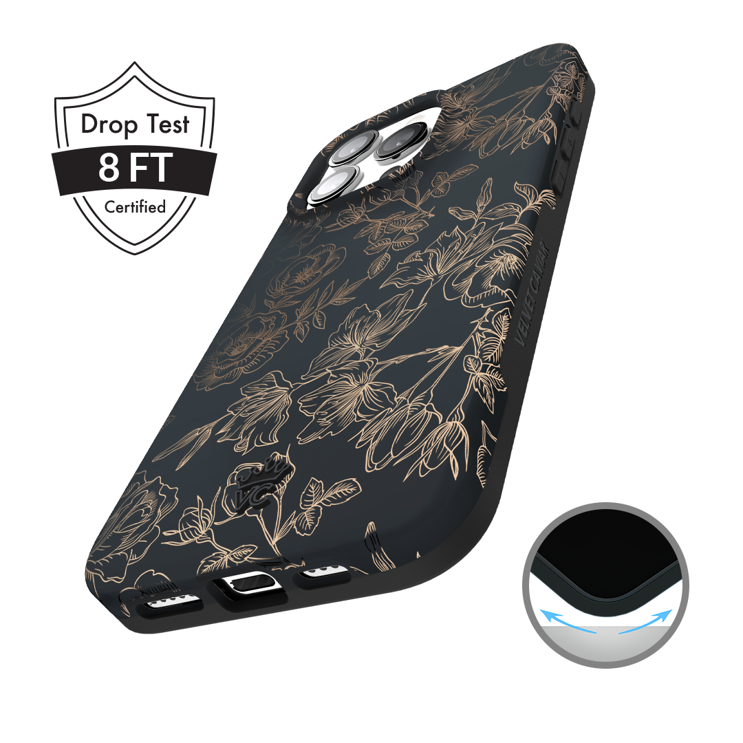 Floral Rose Gold Chrome iPhone Case