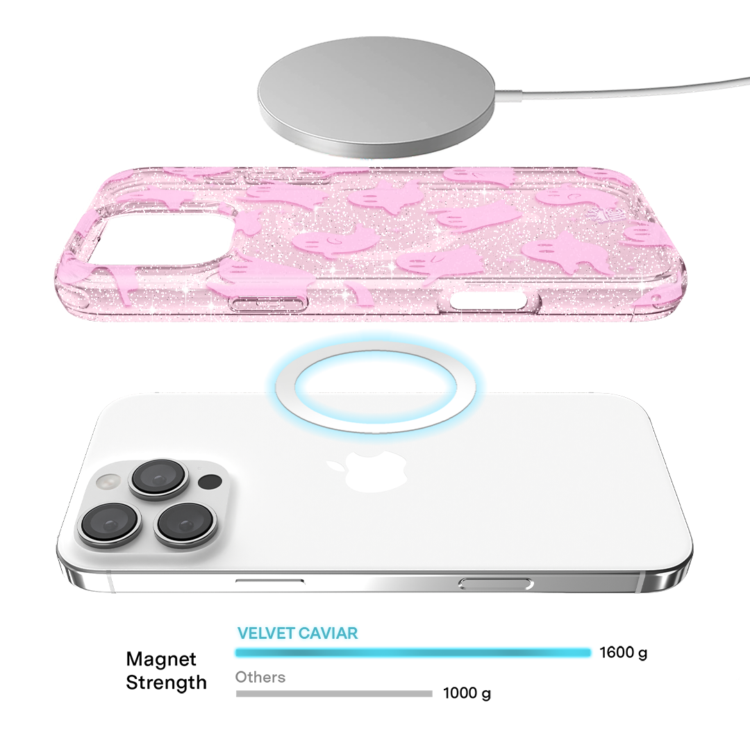 Ghosted Pink Glitter iPhone Case