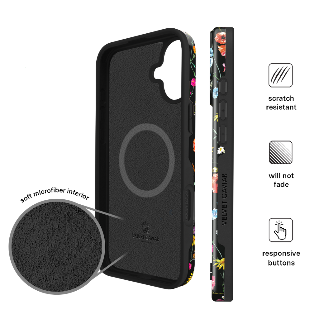 Black Wildflower iPhone Case