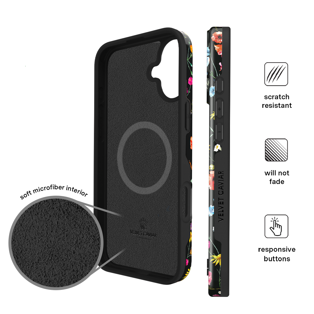 Black Wildflower iPhone Case