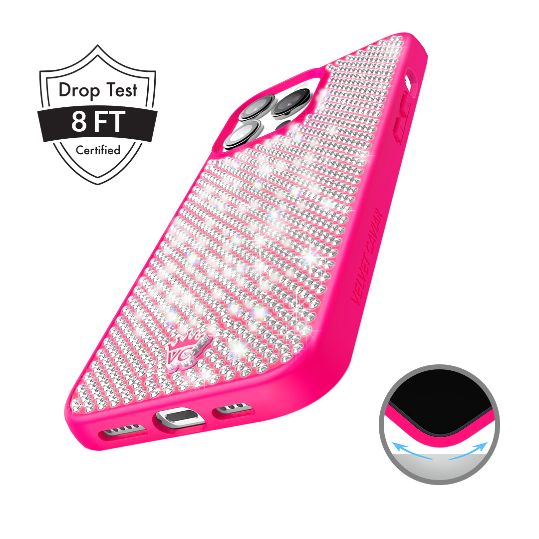 Hot Pink Caviar Crystals iPhone Case