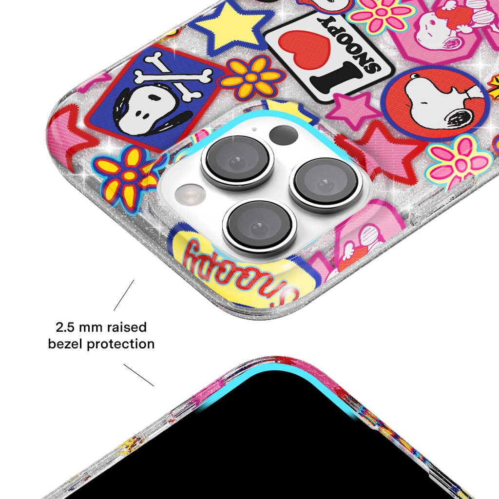 Snoopy Patchwork Glitter iPhone Case