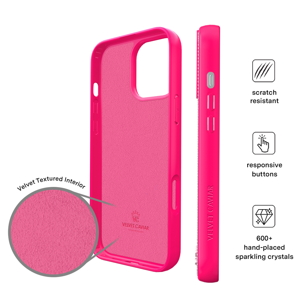 Hot Pink Caviar Crystals iPhone Case