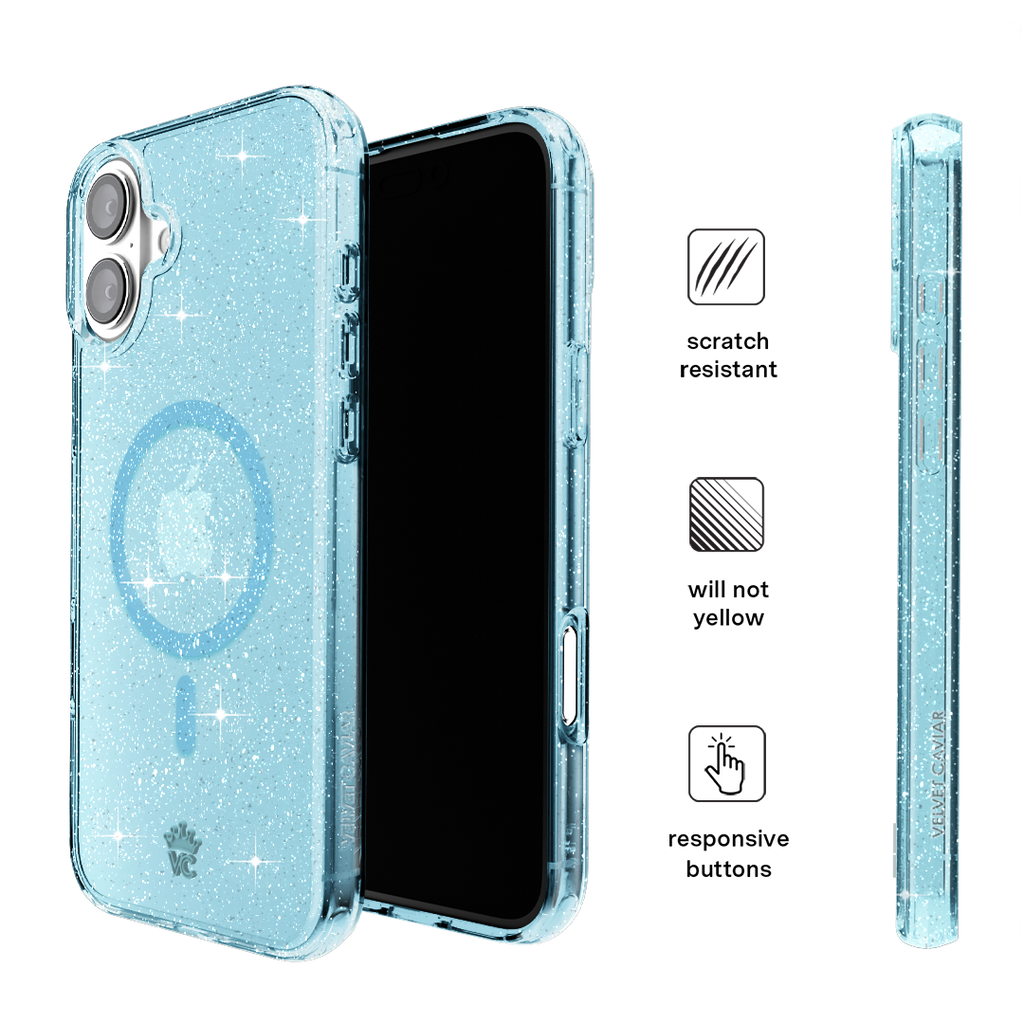 Blue Stardust Glitter iPhone Case