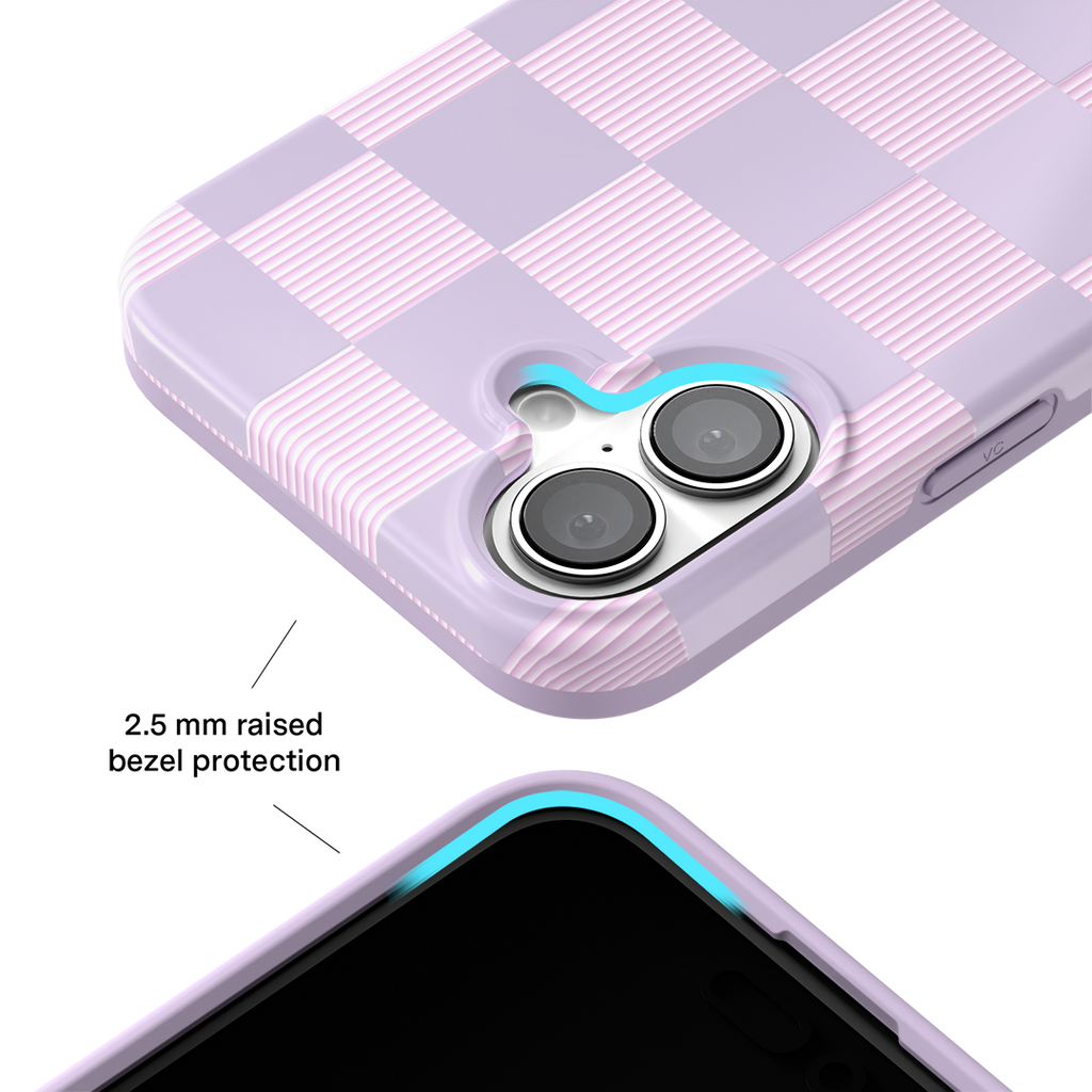 Lilac Vibe Checkered iPhone Case