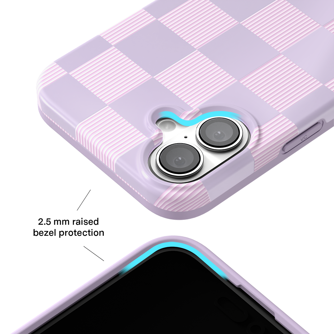 Lilac Vibe Checkered iPhone Case