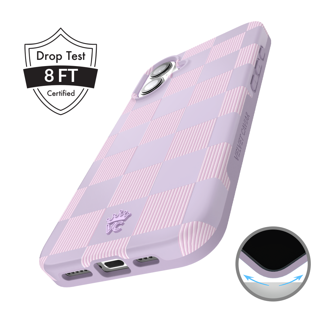 Lilac Vibe Checkered iPhone Case