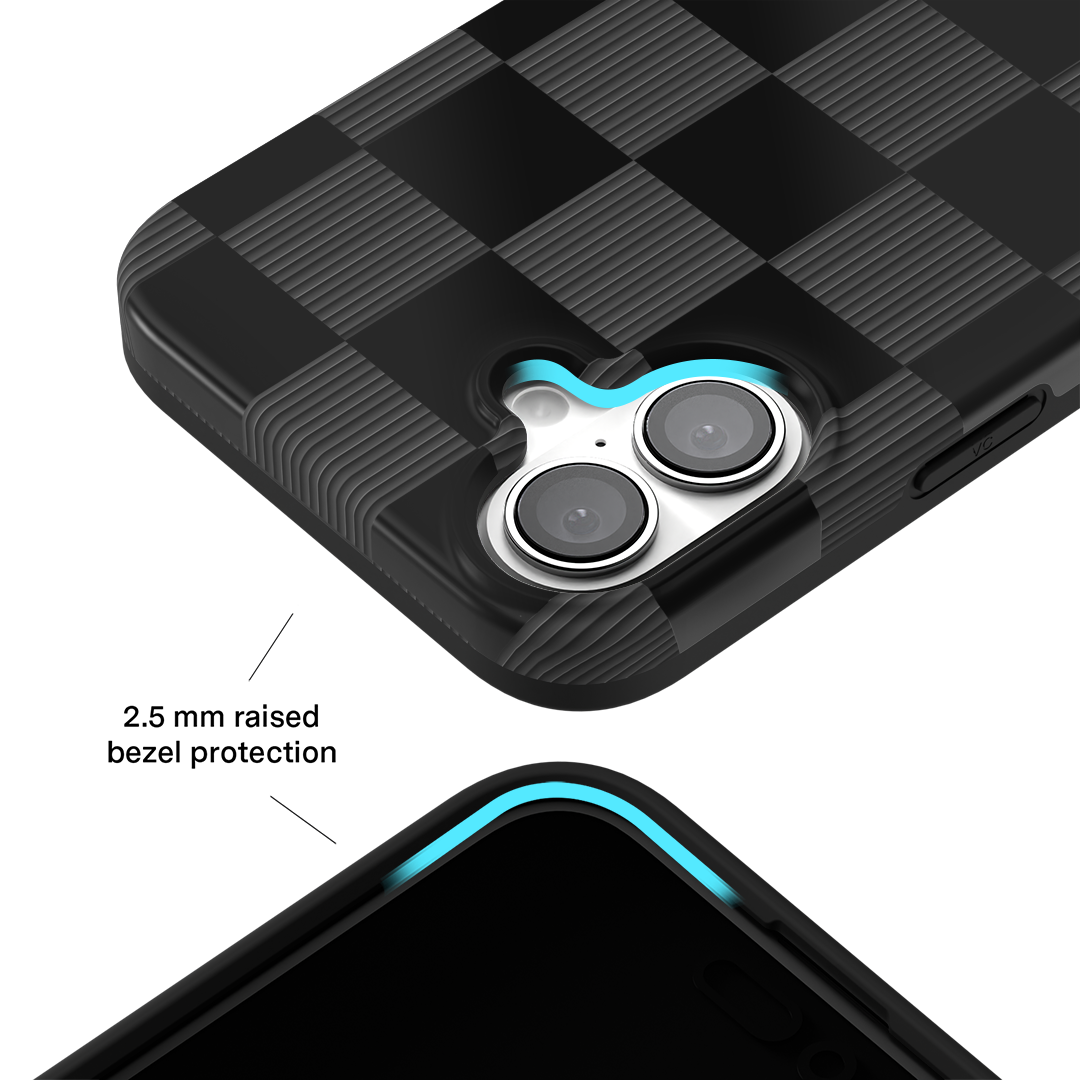 Noir Vibe Checkered iPhone Case