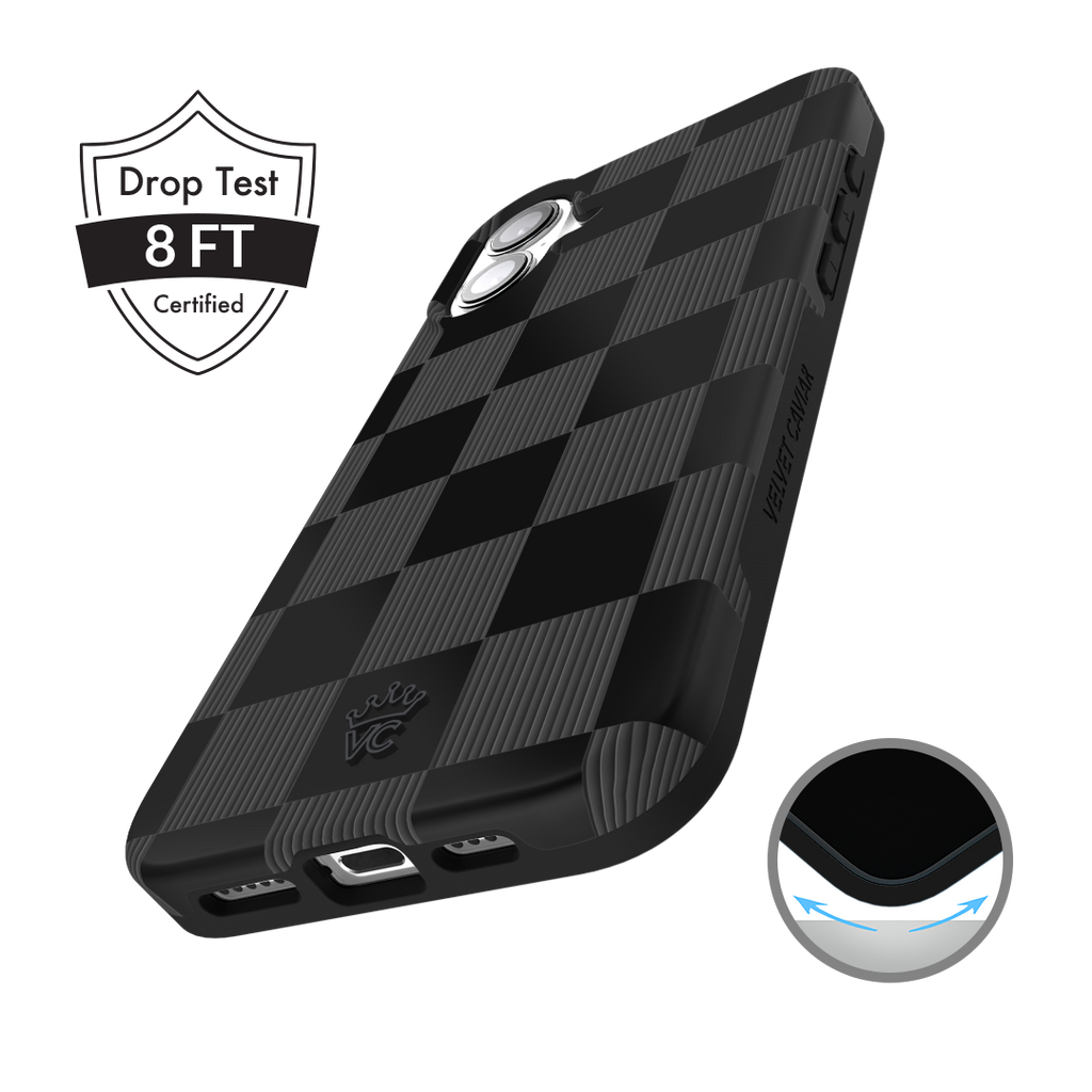 Noir Vibe Checkered iPhone Case