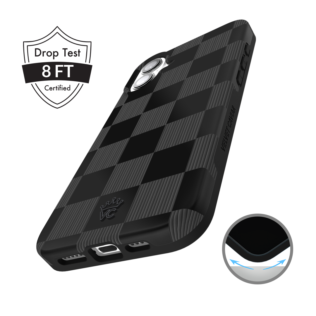 Noir Vibe Checkered iPhone Case