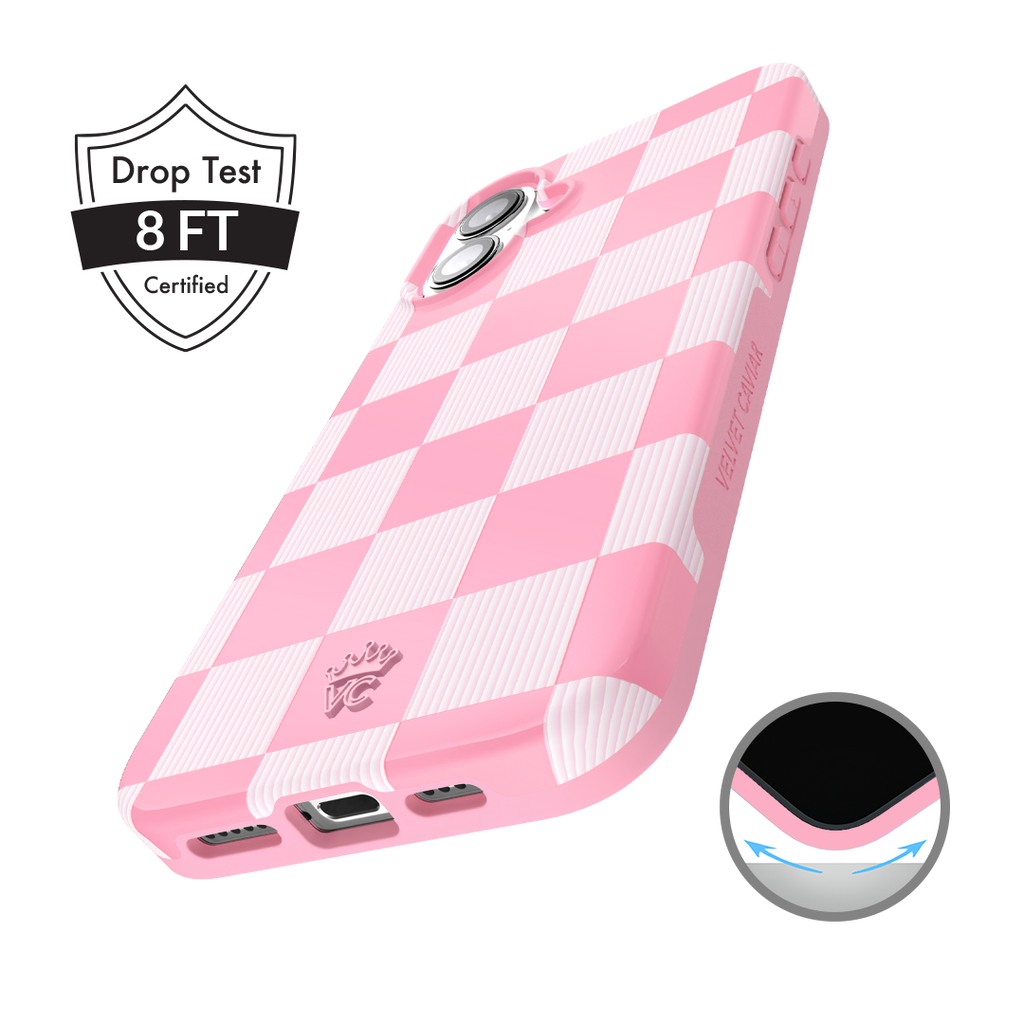 Pink Vibe Checkered iPhone Case