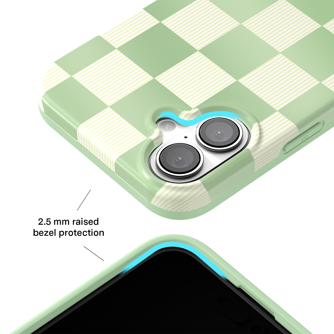 Pistachio Vibe Checkered iPhone Case
