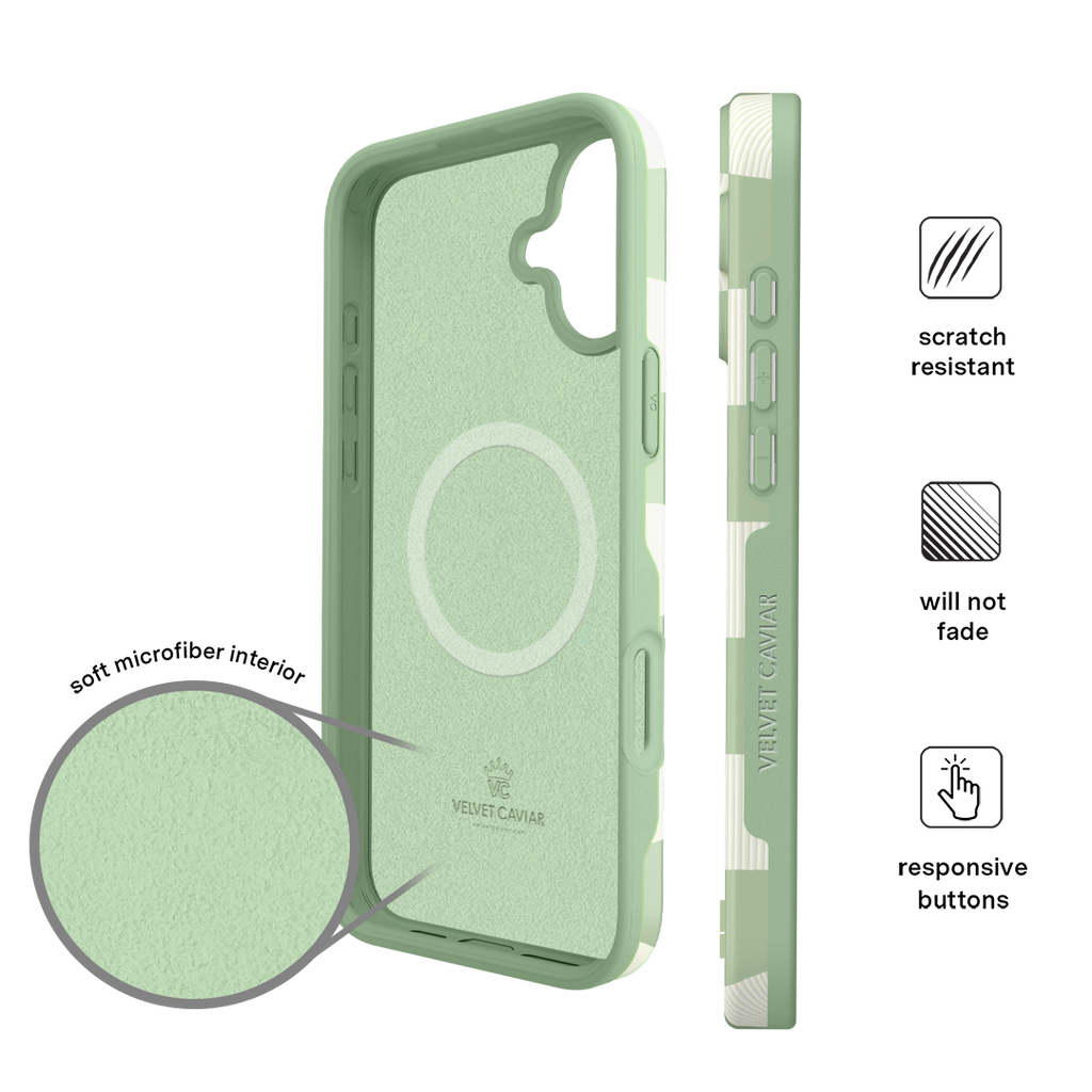 Pistachio Vibe Checkered iPhone Case