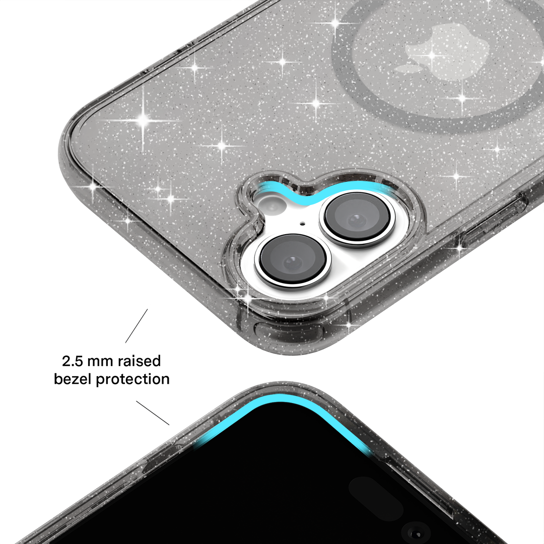 Grey Stardust Glitter iPhone Case