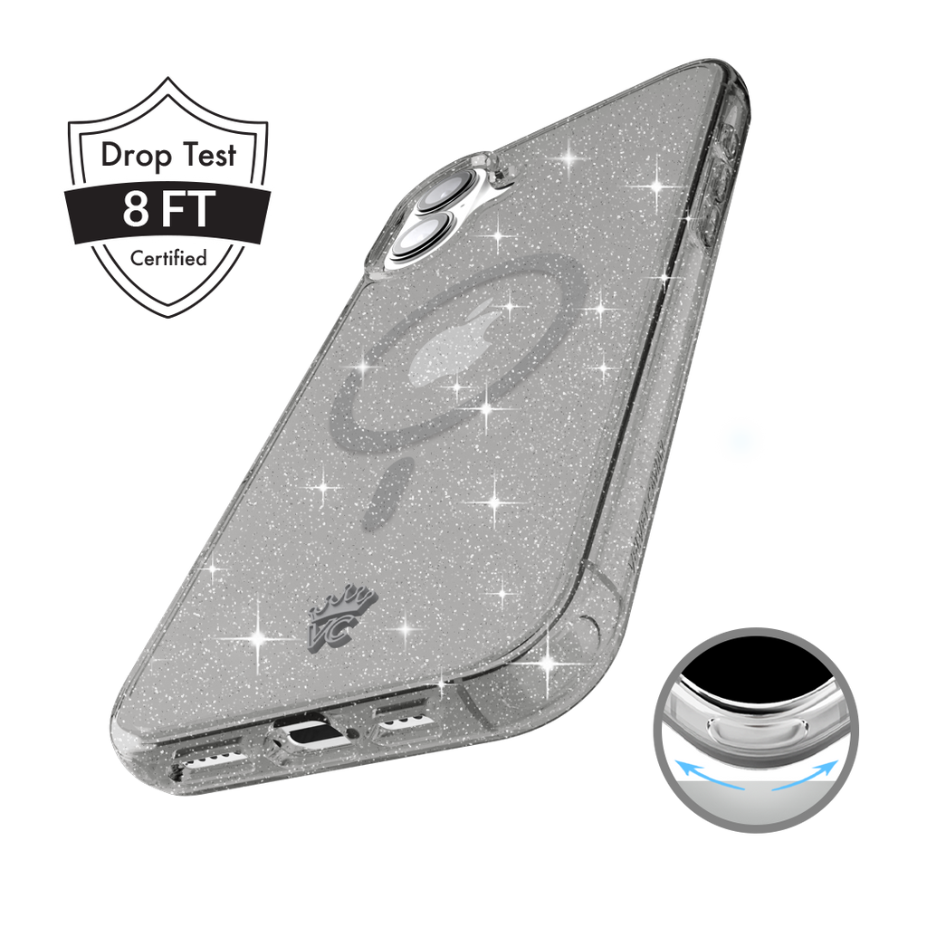 Grey Stardust Glitter iPhone Case