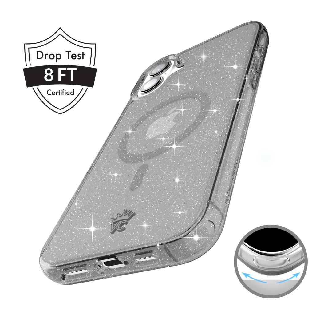 Grey Stardust Glitter iPhone Case