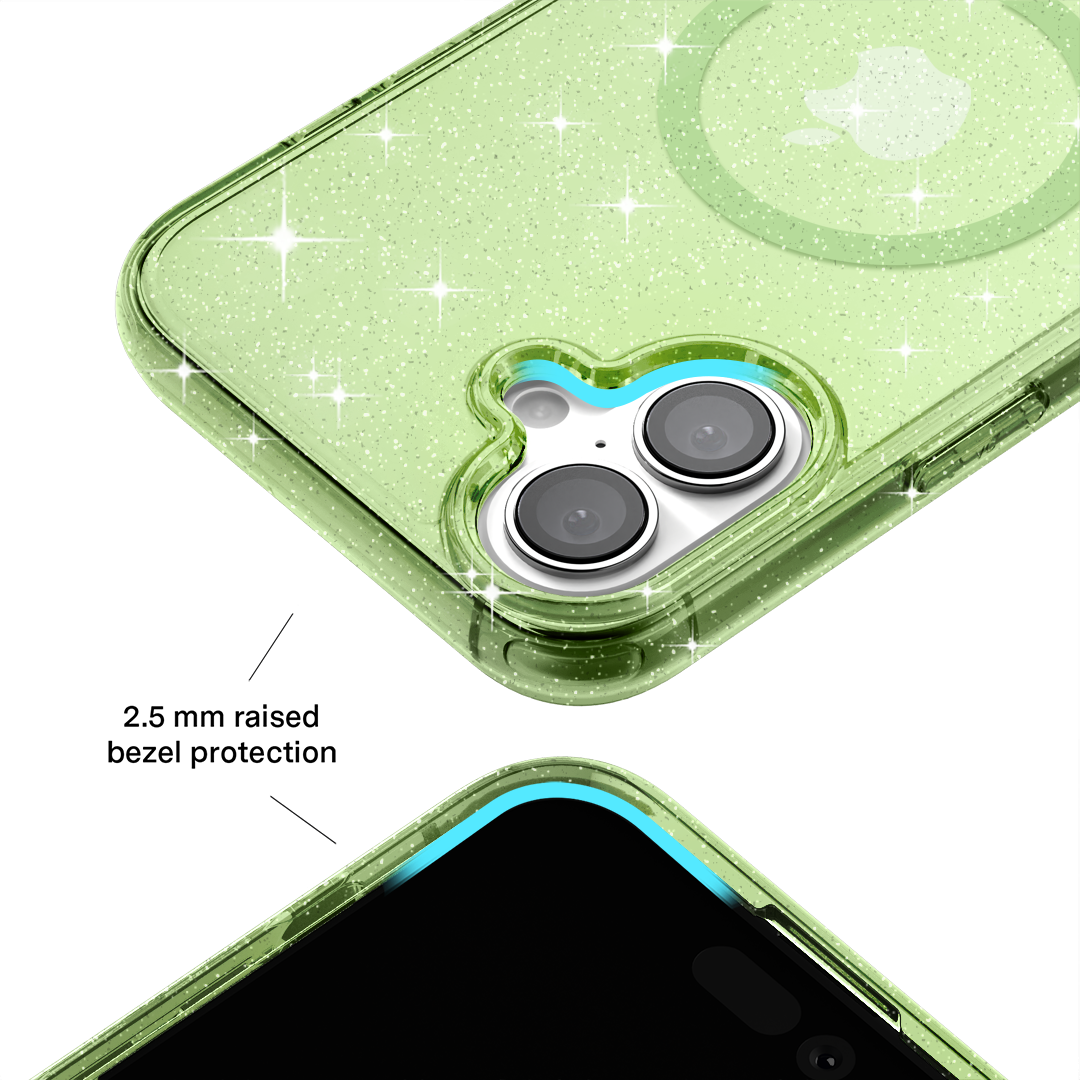 Lime Stardust Glitter iPhone Case