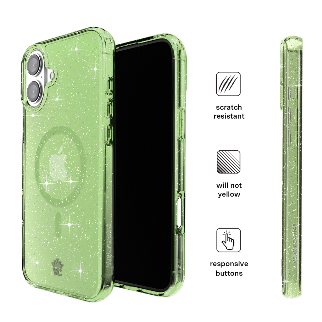 Lime Stardust Glitter iPhone Case