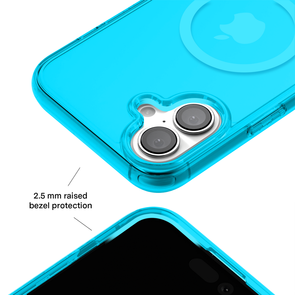 Neon Blue Clear iPhone Case