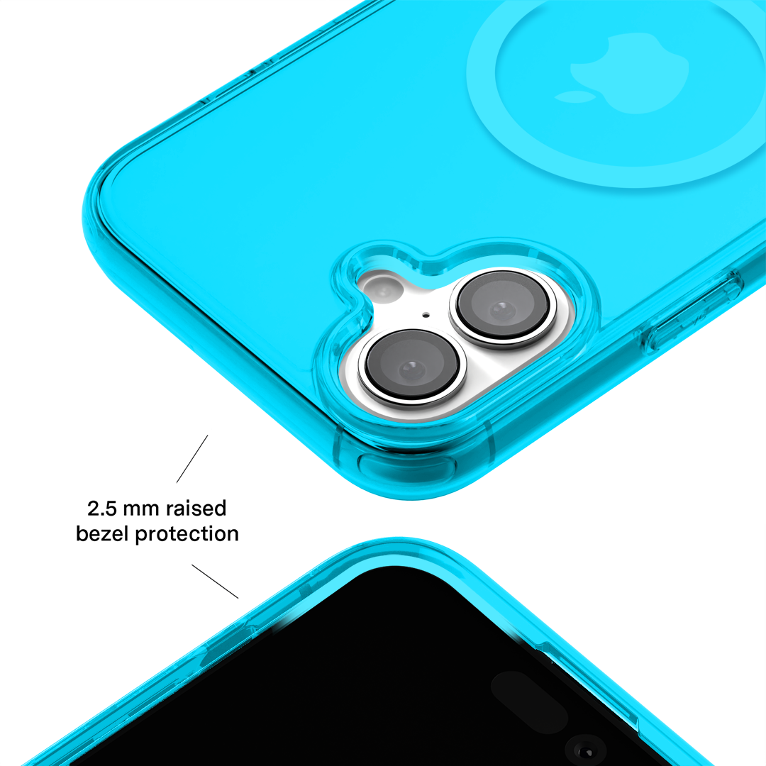 Neon Blue Clear iPhone Case