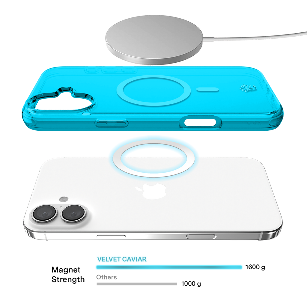 Neon Blue Clear iPhone Case