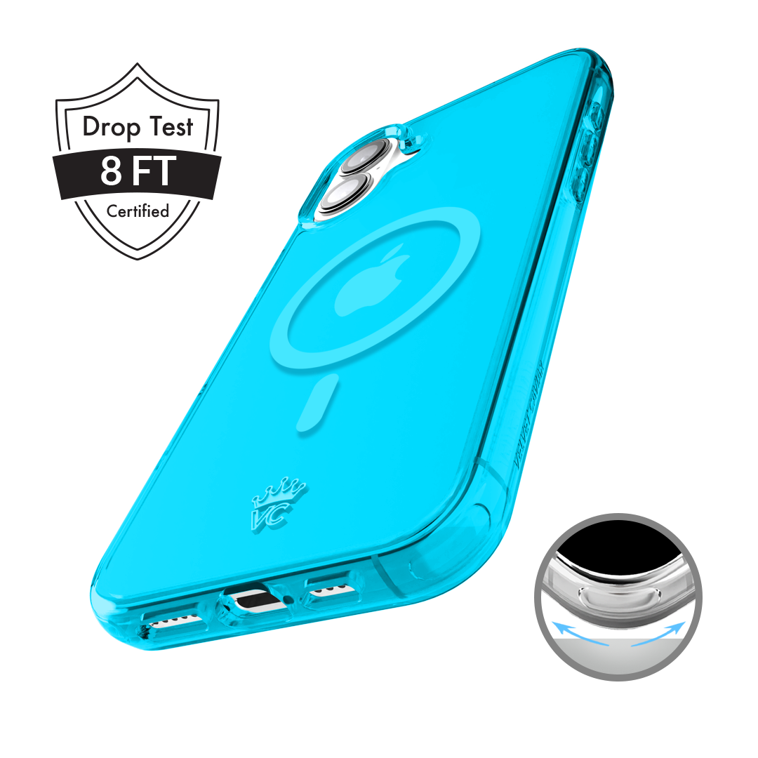 Neon Blue Clear iPhone Case
