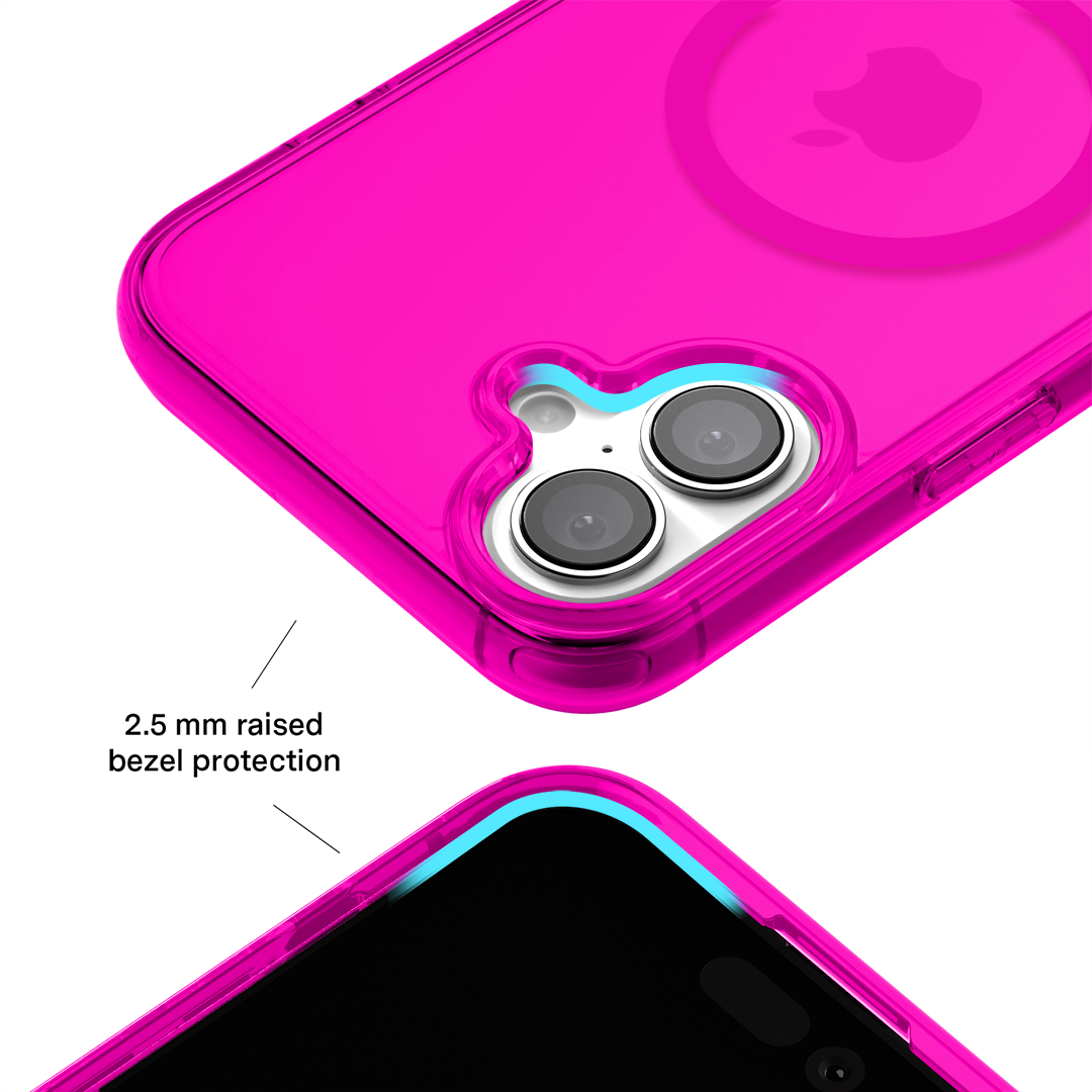 Neon Pink Clear iPhone Case