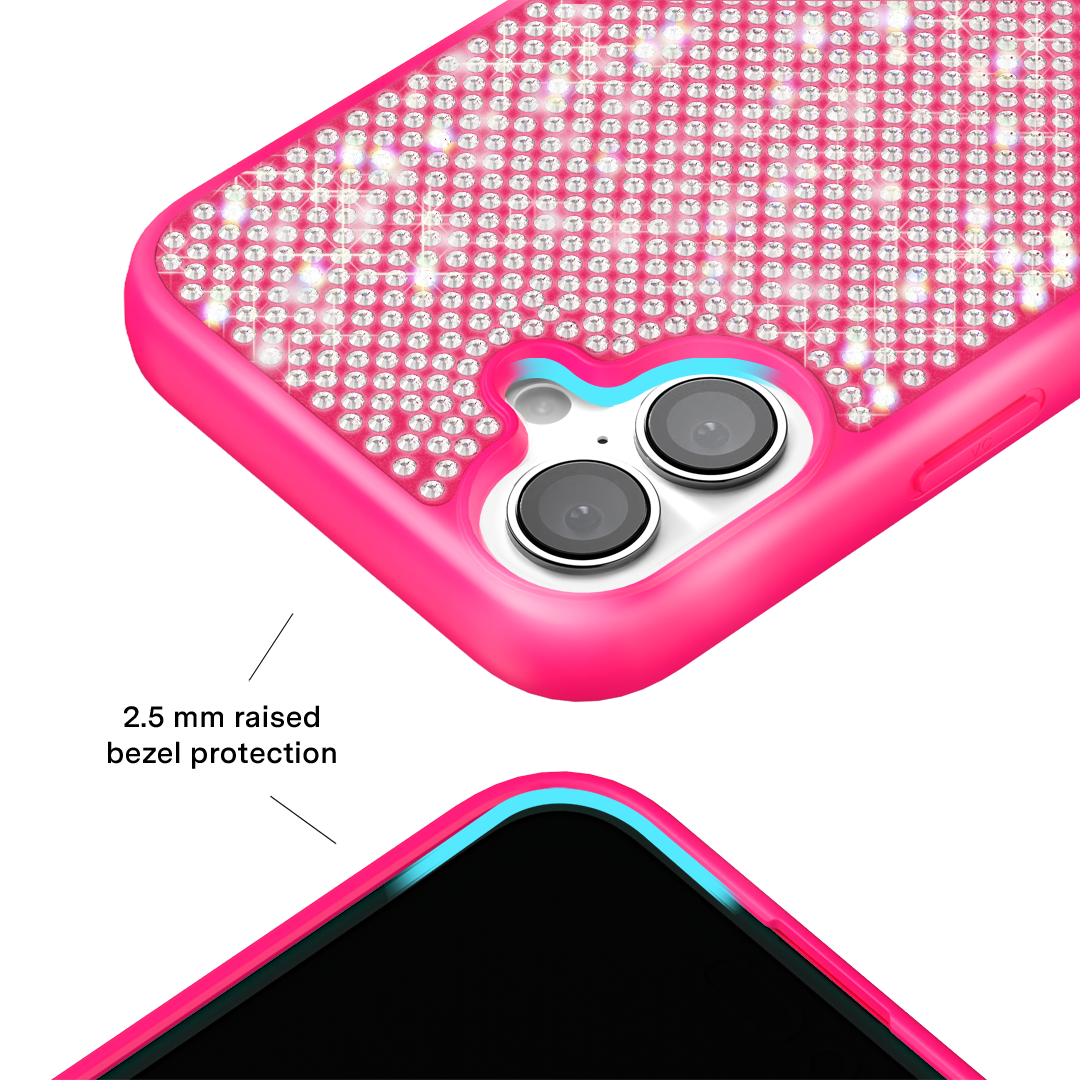 Hot Pink Caviar Crystals iPhone Case
