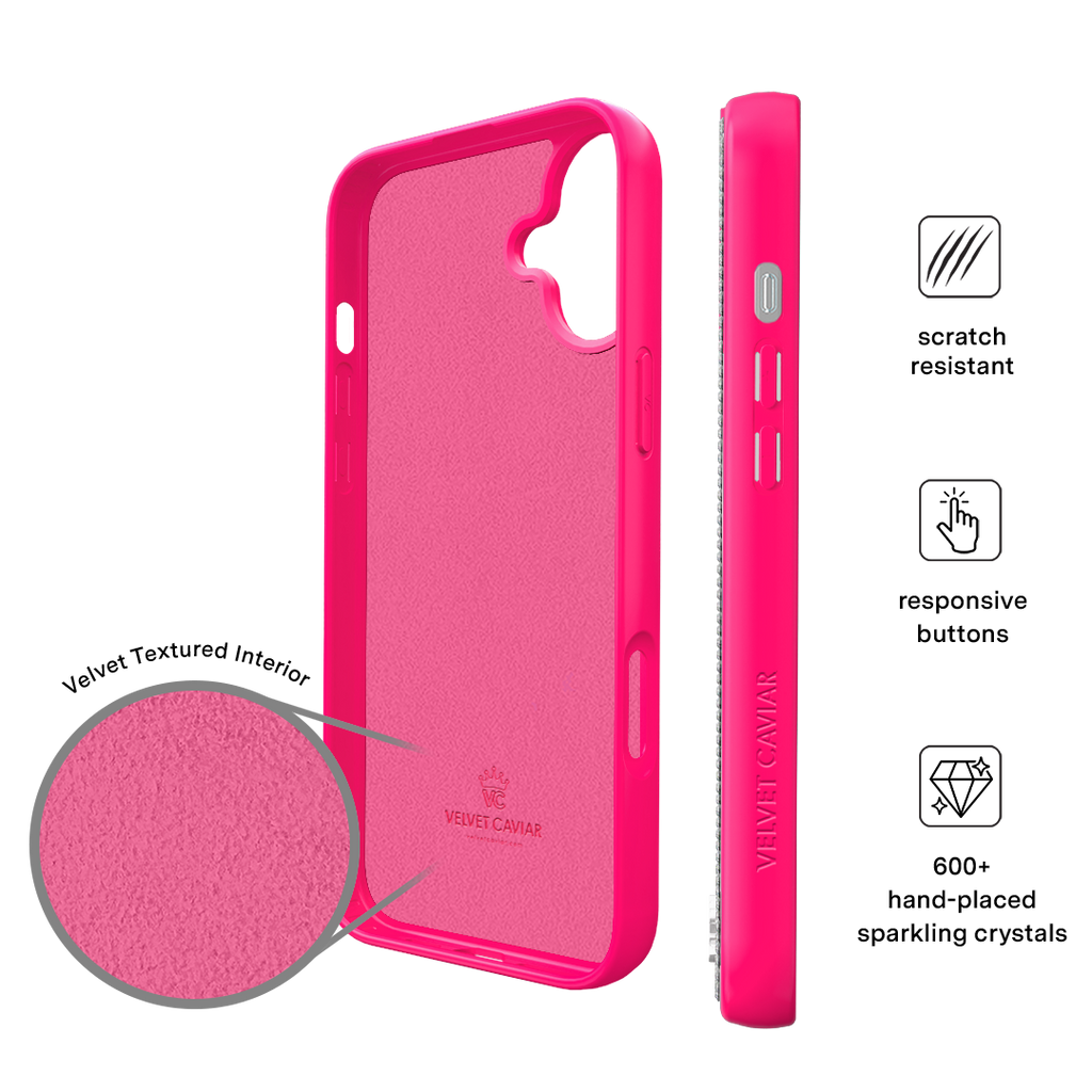 Hot Pink Caviar Crystals iPhone Case