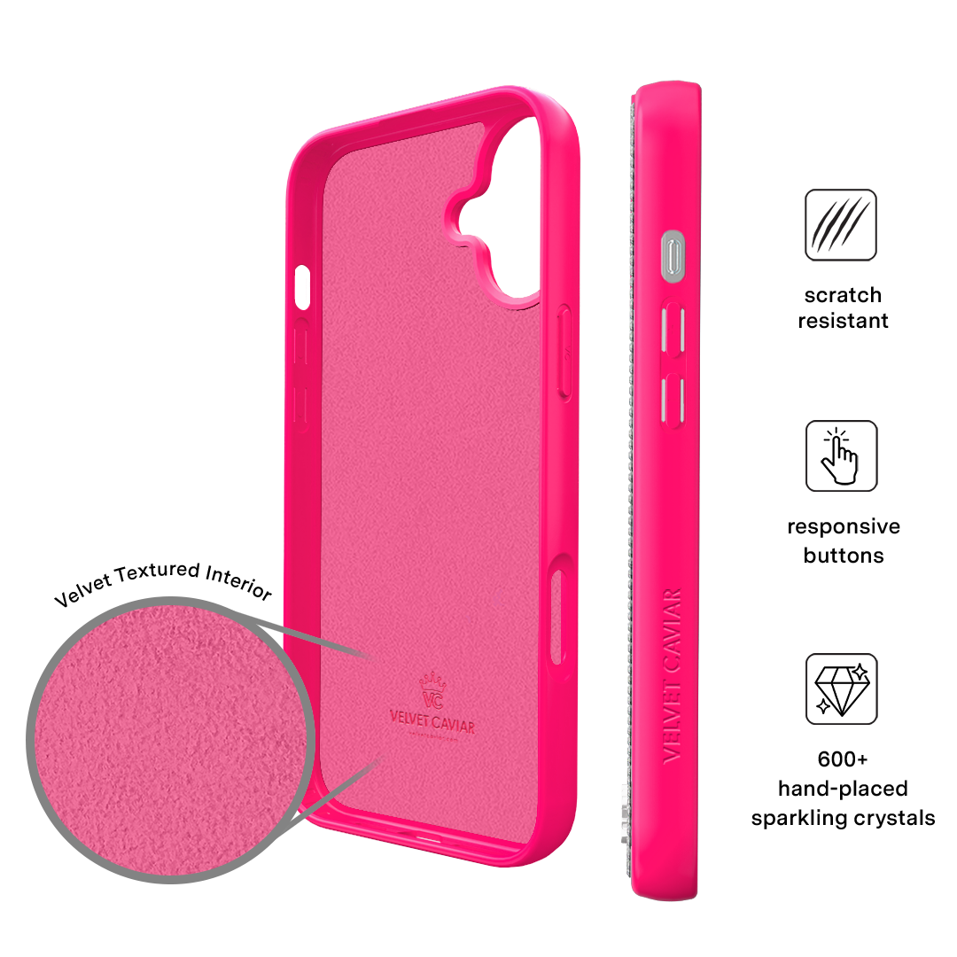 Hot Pink Caviar Crystals iPhone Case