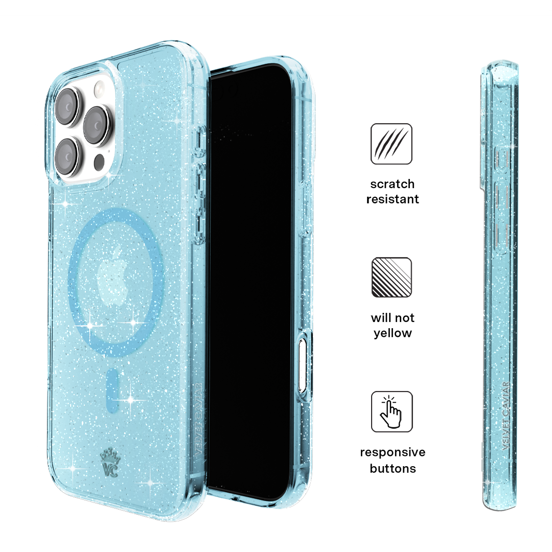 Blue Stardust Glitter iPhone Case