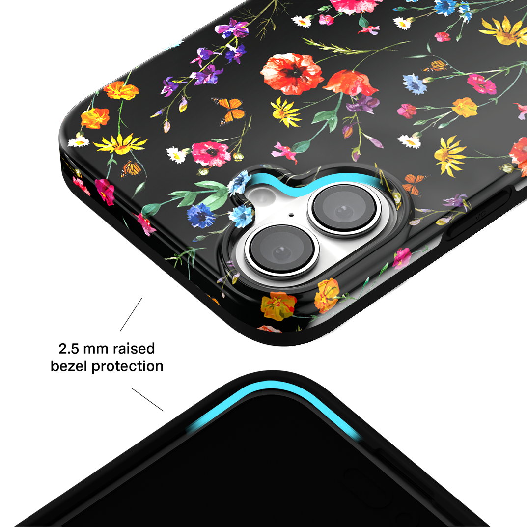 Black Wildflower iPhone Case