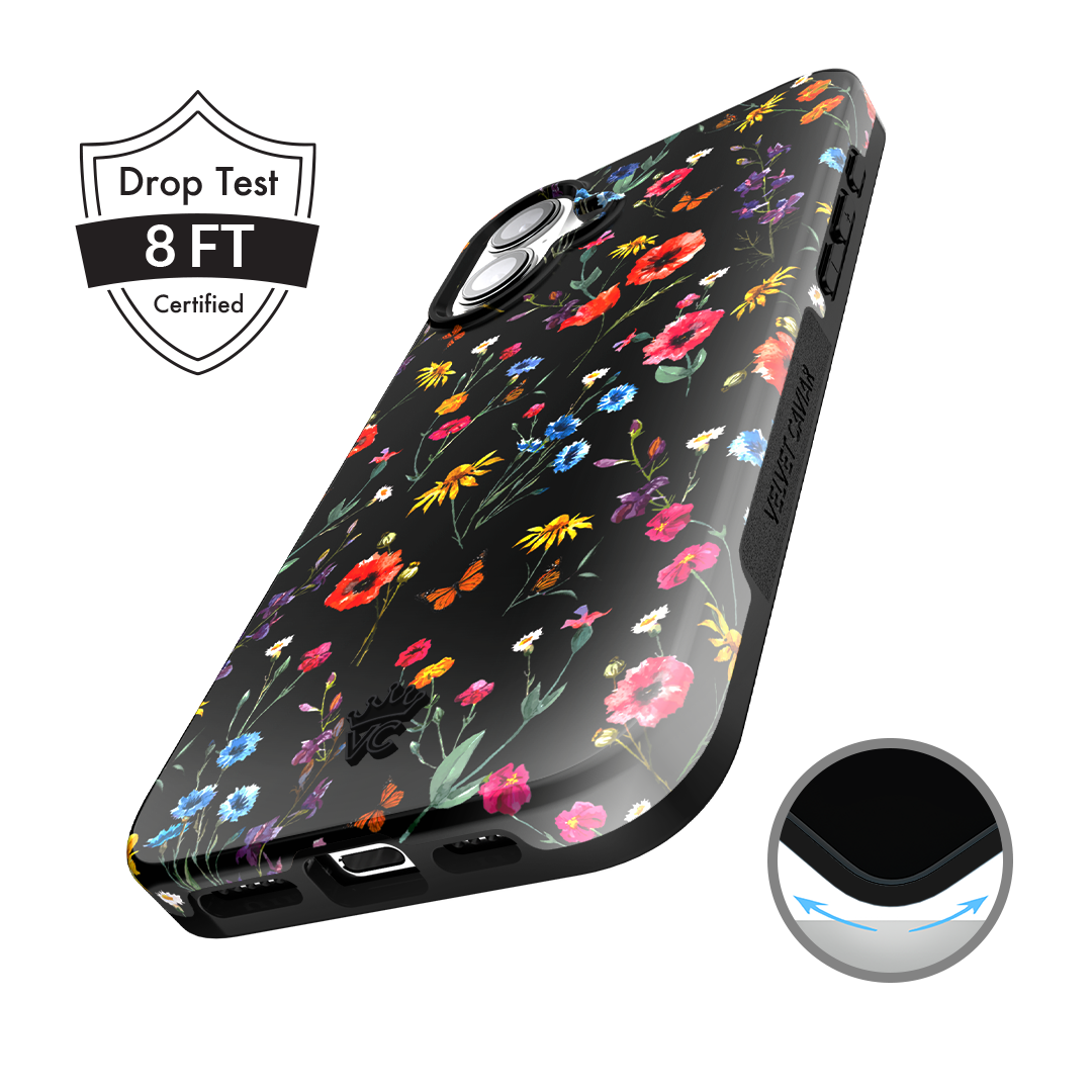 Black Wildflower iPhone Case