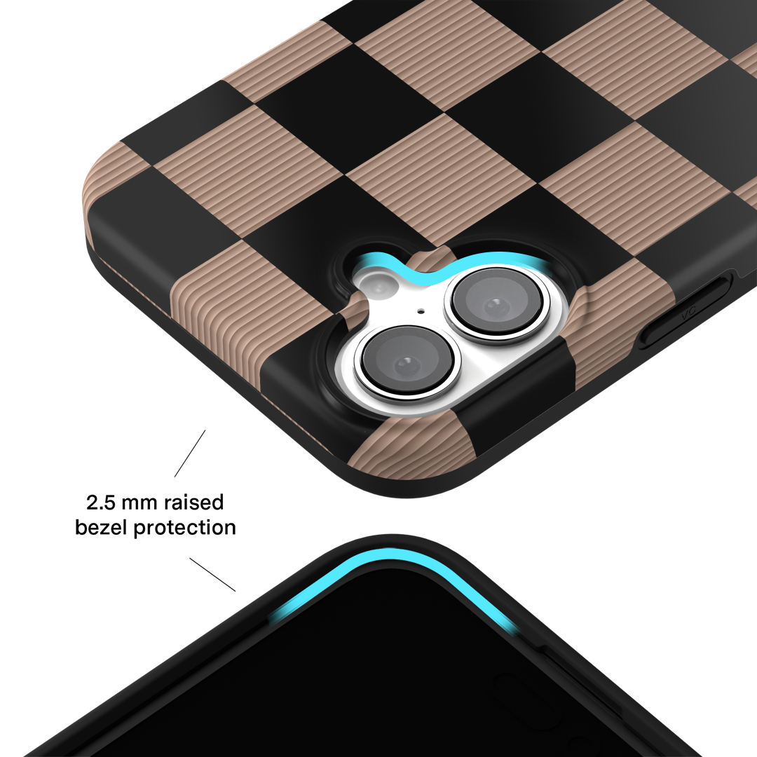 Mocha Vibe Checkered iPhone Case