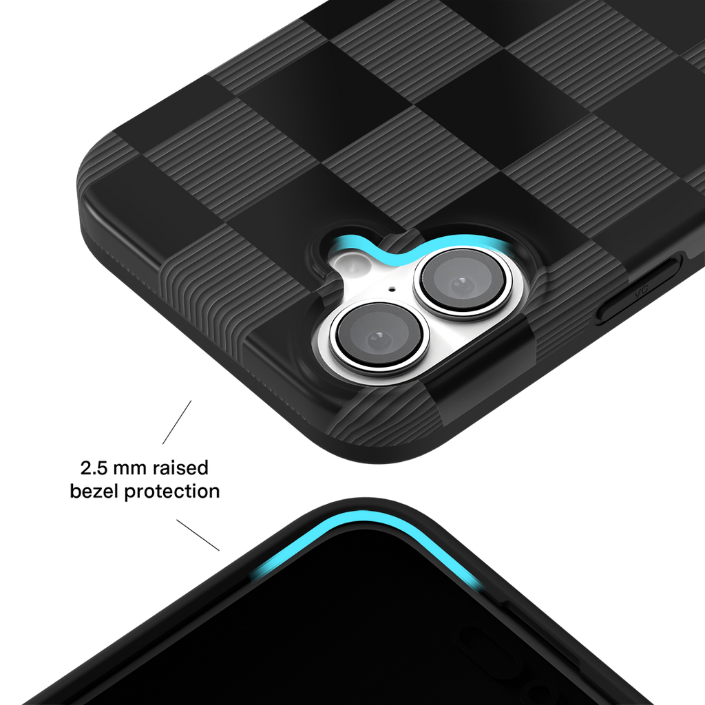 Noir Vibe Checkered iPhone Case