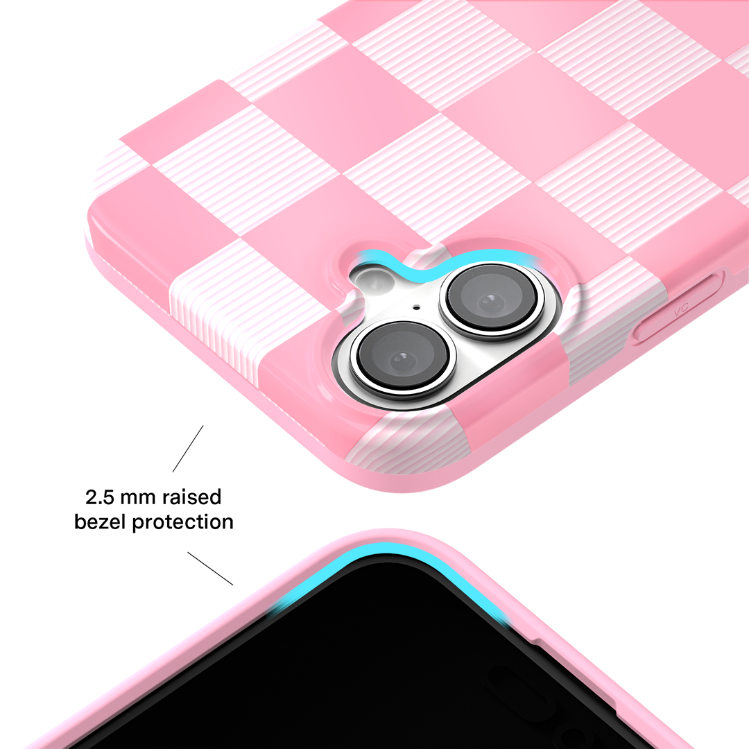 Pink Vibe Checkered iPhone Case