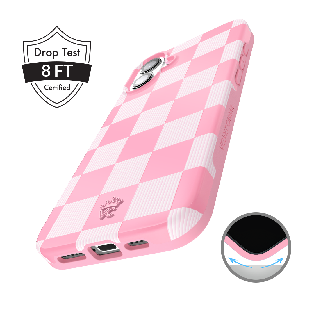 Pink Vibe Checkered iPhone Case