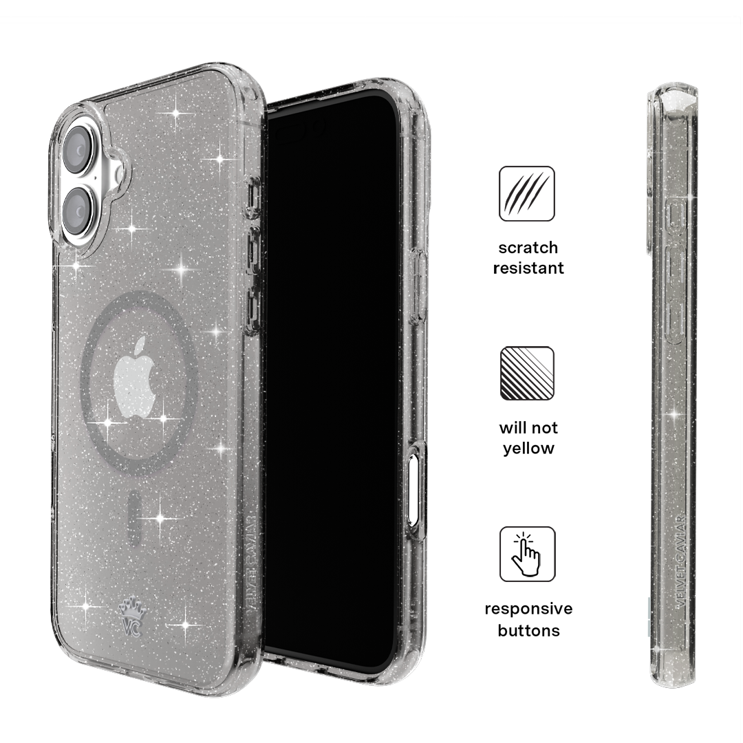 Grey Stardust Glitter iPhone Case