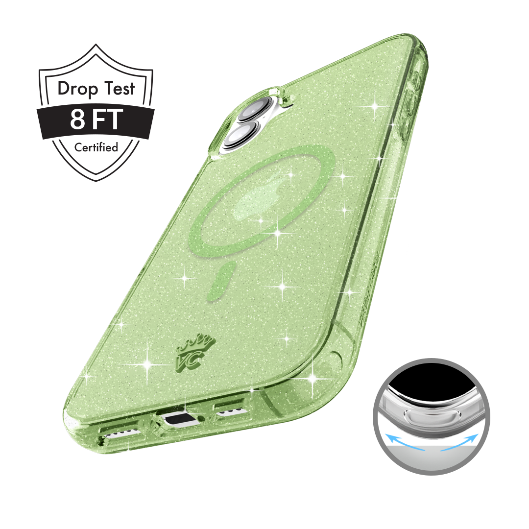 Lime Stardust Glitter iPhone Case