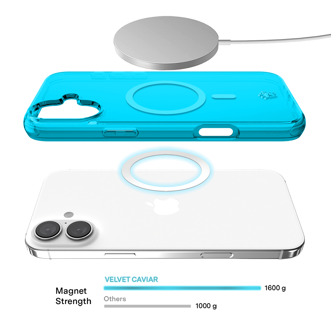 Neon Blue Clear iPhone Case